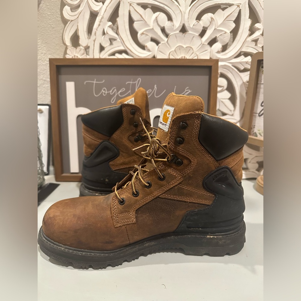 Carhartt Men's Brown Work Boots - Durable Leather Safety Boots - Picture 4 of 9